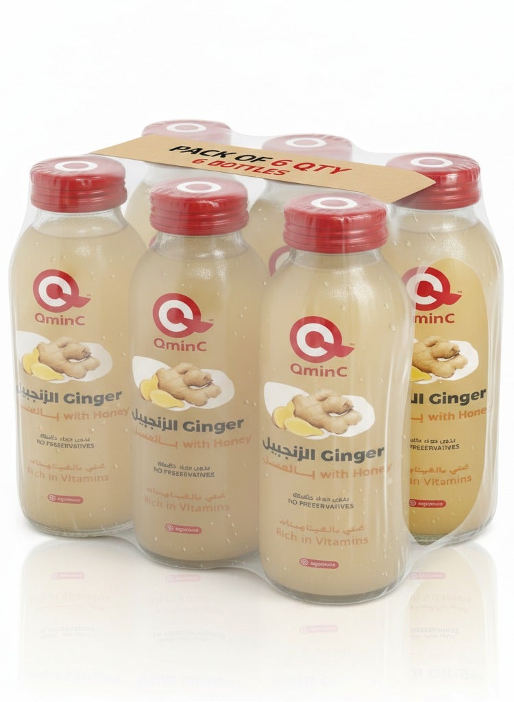 Qmin C Ginger with Honey Juice, 150ml – Natural Blend, No Added Sugar, Antioxidant-Rich Daily Wellness Drink, Pack of 6 - Image 1